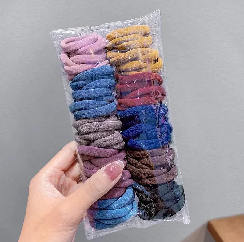 25-100PCS Diameter 5cm Hair Scrunchy For Women Hair Bands Elastic Seamless Link Rope Hair Accessories Headdress Hair Ties