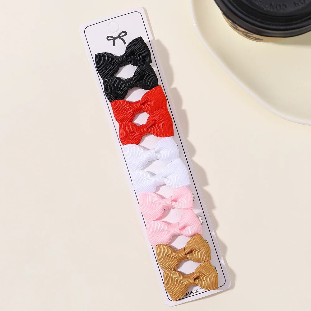 10Pcs Boutique Handmade Tiny Baby Bows Grosgrain 1.5" Hair Bows Alligator Clips for Baby Girls Toddlers Hair Accessories Gift