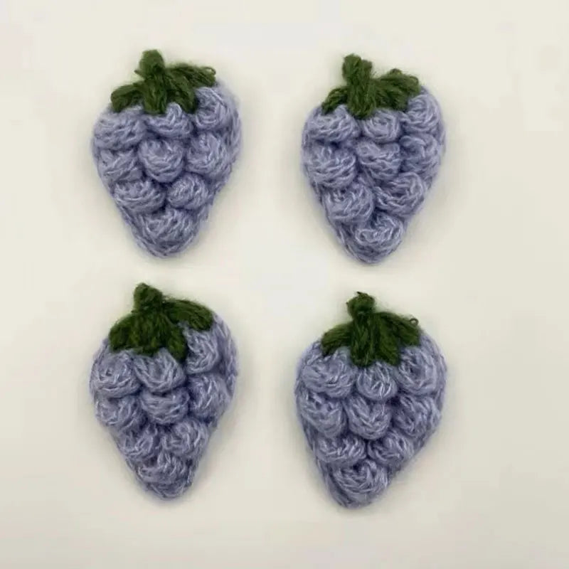 10Pcs Crochet Fruit Strawberry Applique For DIY children's hair clip accessories boxes and bags accessories patch