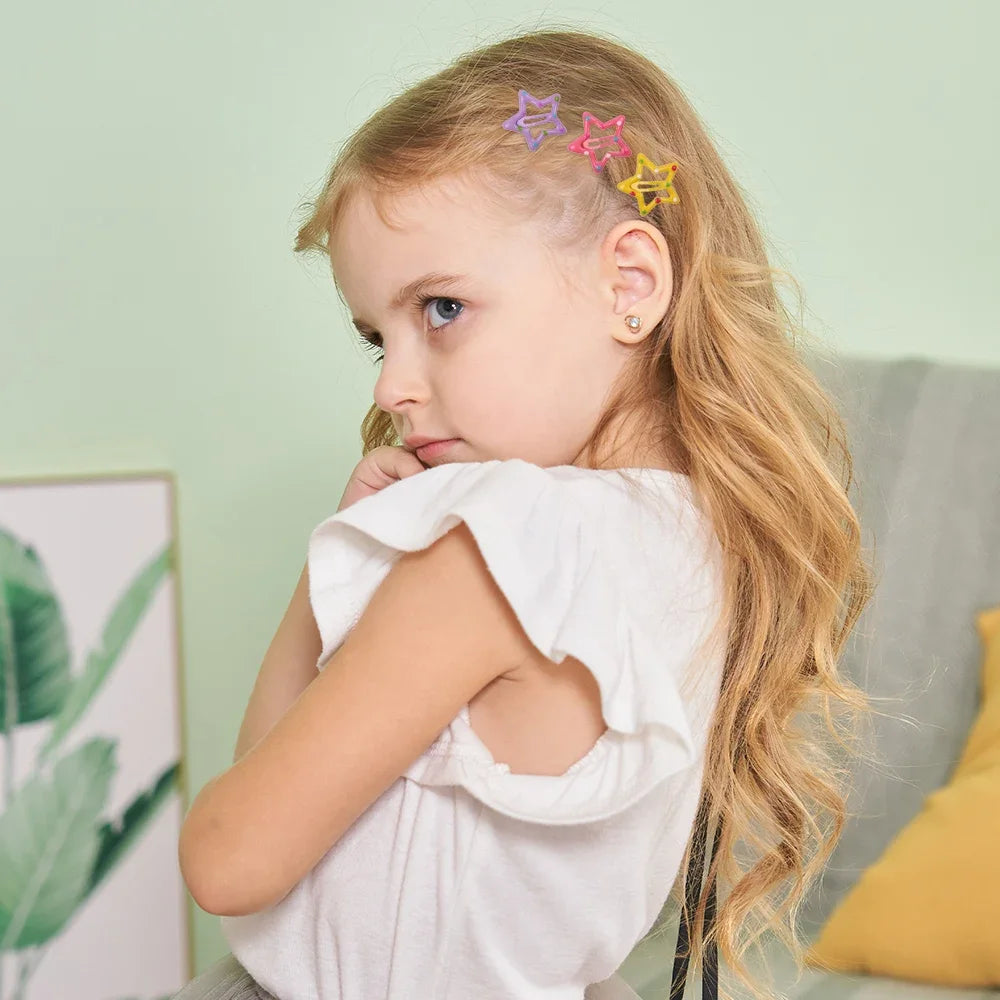 10-100Pcs Y2K Fashion BB Hairpins for Girls Random Color Dot Five Star Side Clips Aolly Hair Bangs Lovely Kids Hair Accessories