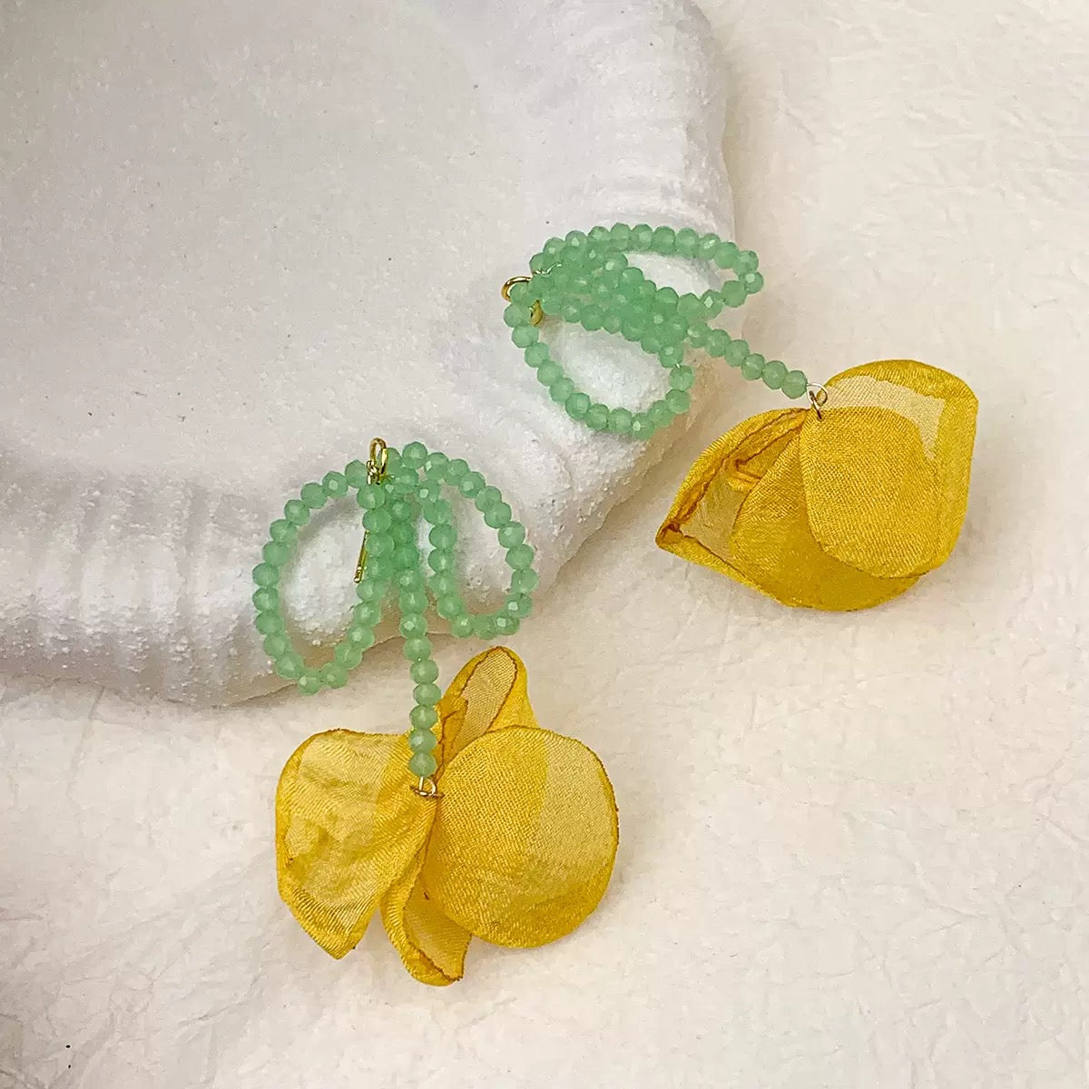 Lemon-core Beaded Earrings