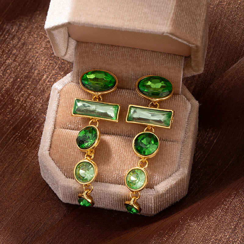 Green Gala Dangling Earrings