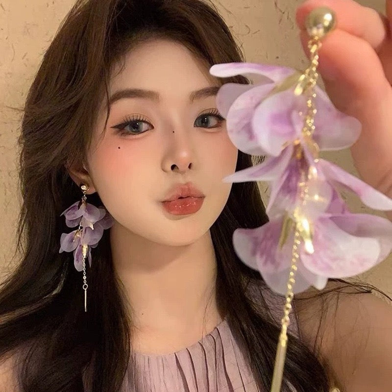 Enchanté Purple Flower Earrings