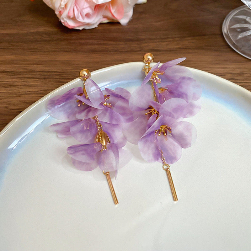 Enchanté Purple Flower Earrings