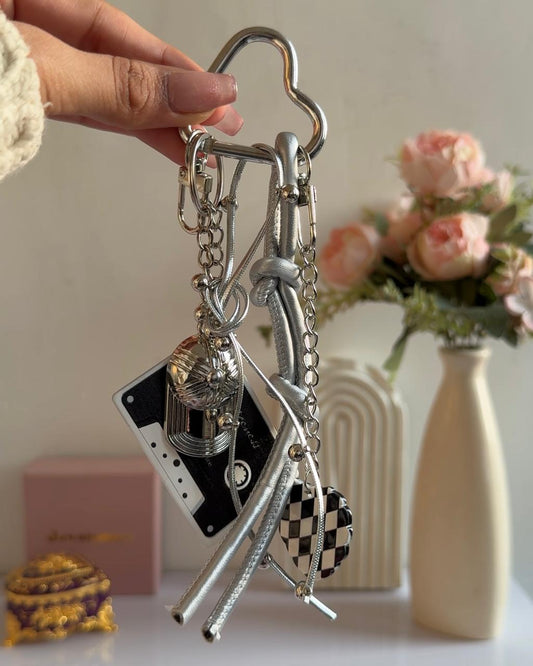 Monochromatic Punk Bag Charm