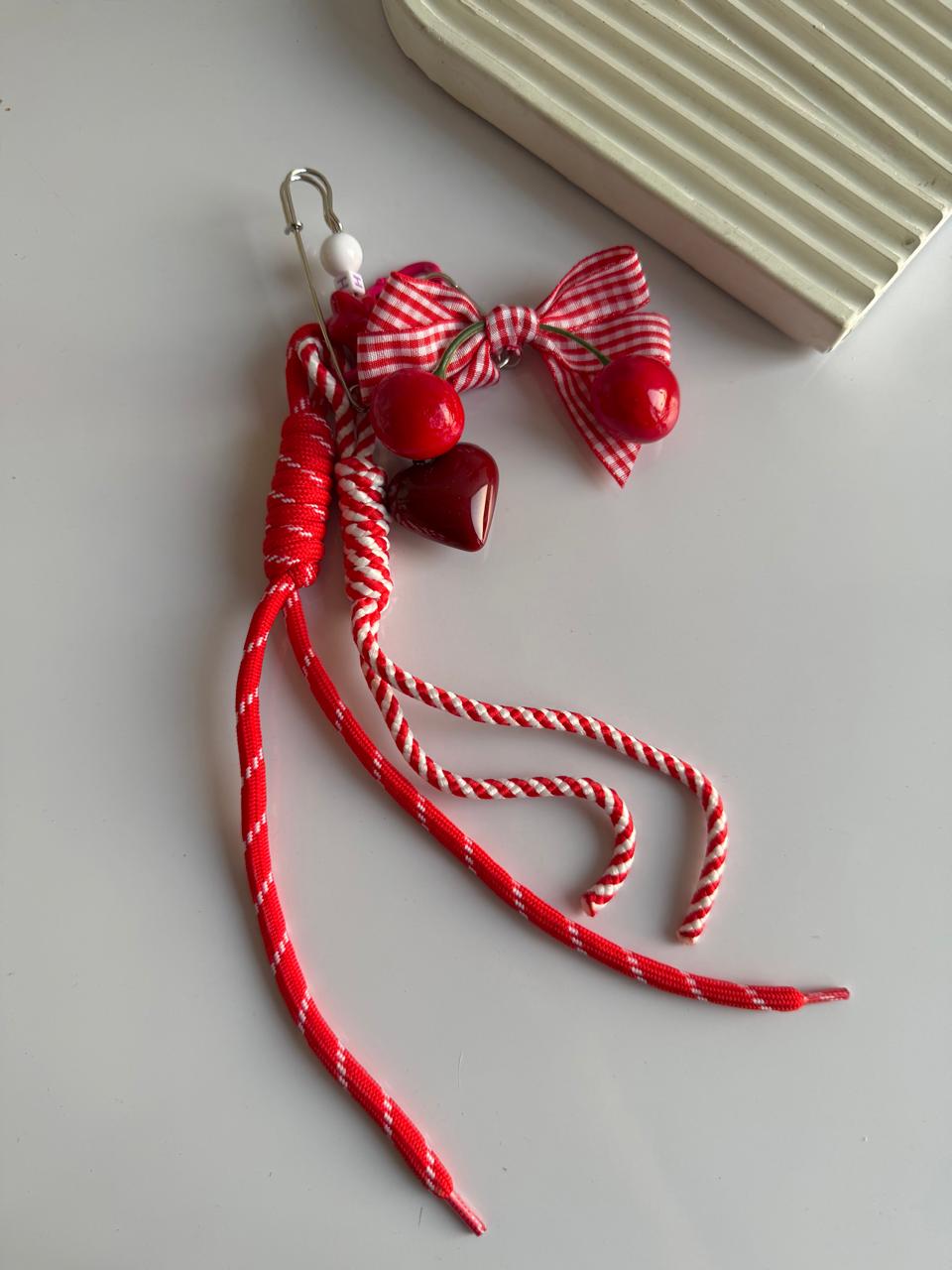 Crimson Season Bow Bag Charm