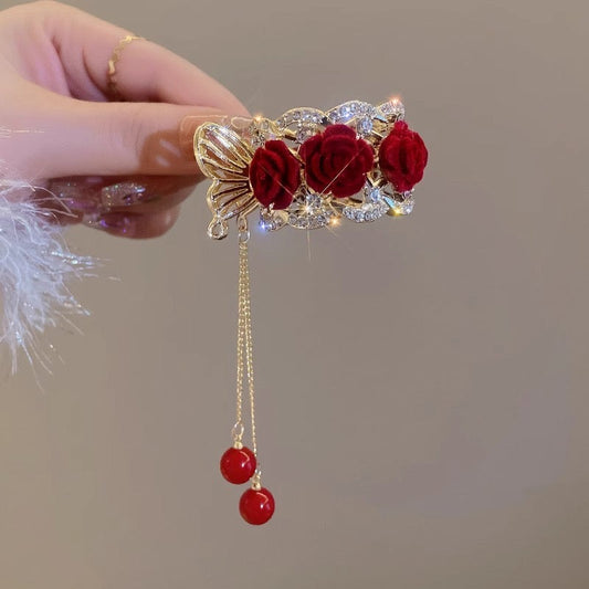Lady in Red Hair Clip