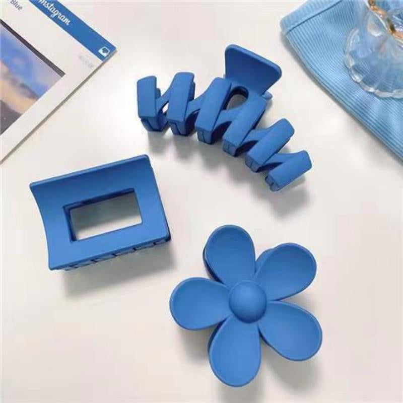 Blue Delulu Claw Clip Combo of 8