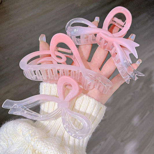 Pinkish Ombre Clear Claw Clip Combo