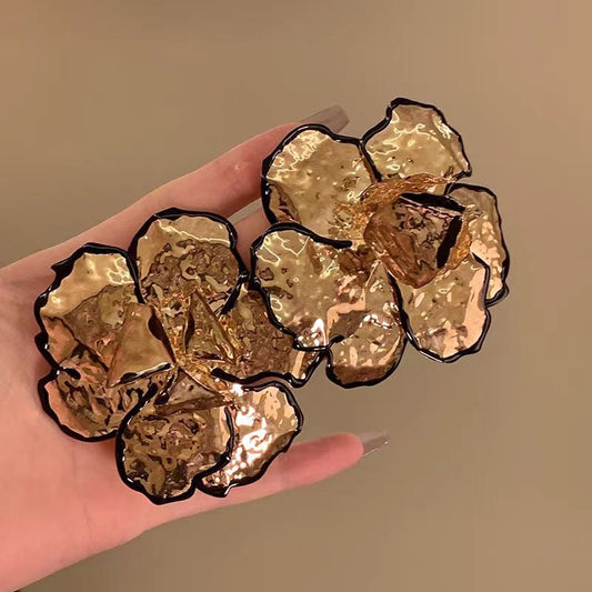 Crinkled Lustre Statement Earrings