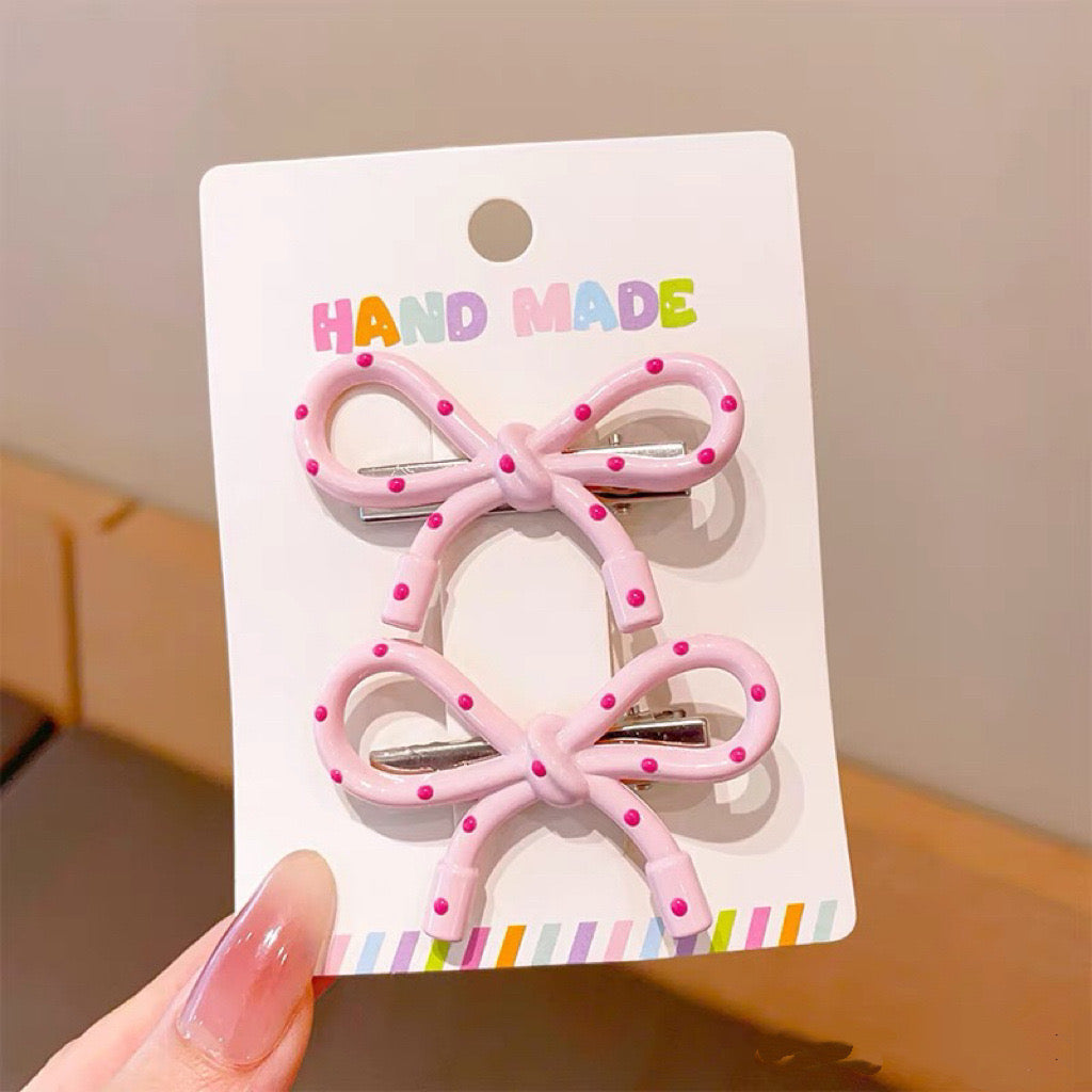 Soft Spotted Hair Clips (⁠Pack of 2)