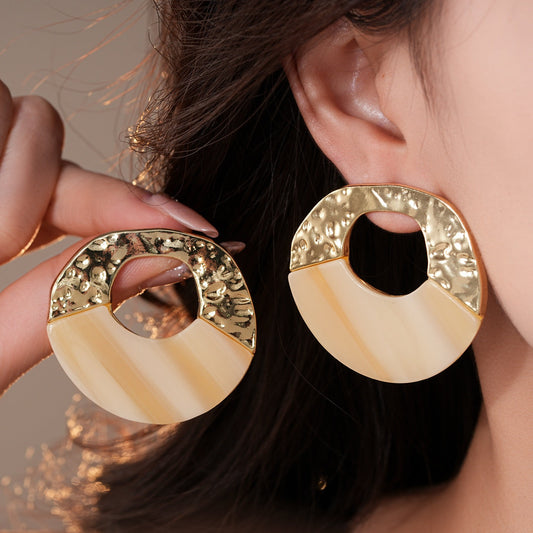 Lustrous Luxe Hammered Earrings