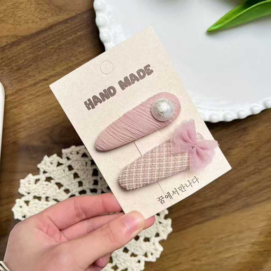 Pink Drama Bow Hair Clips