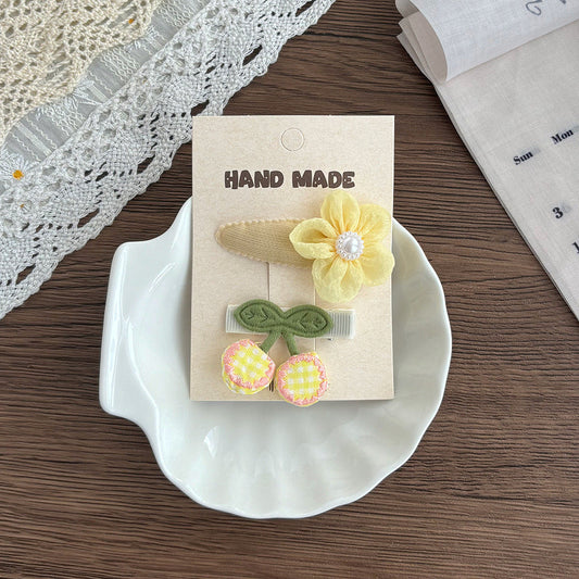 Lemony Bloom Hair Clips