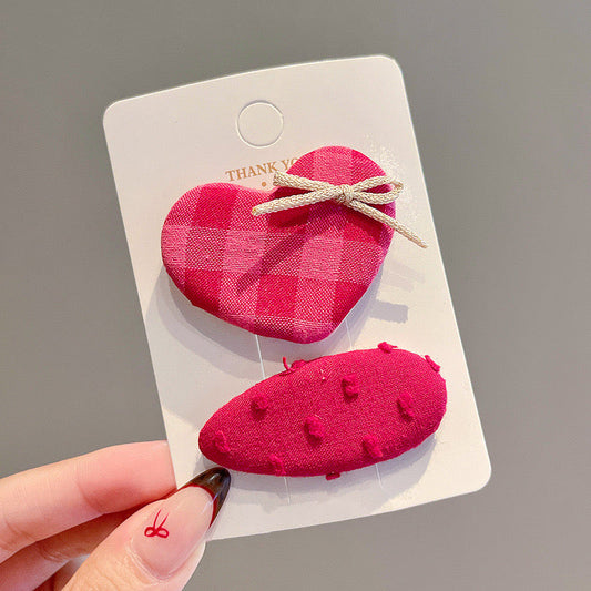 Pink Valentine Hair Clips