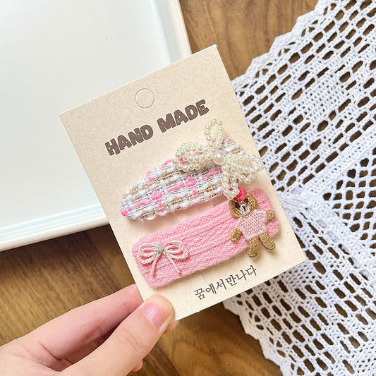 Pink-land Teddy Hair Clips
