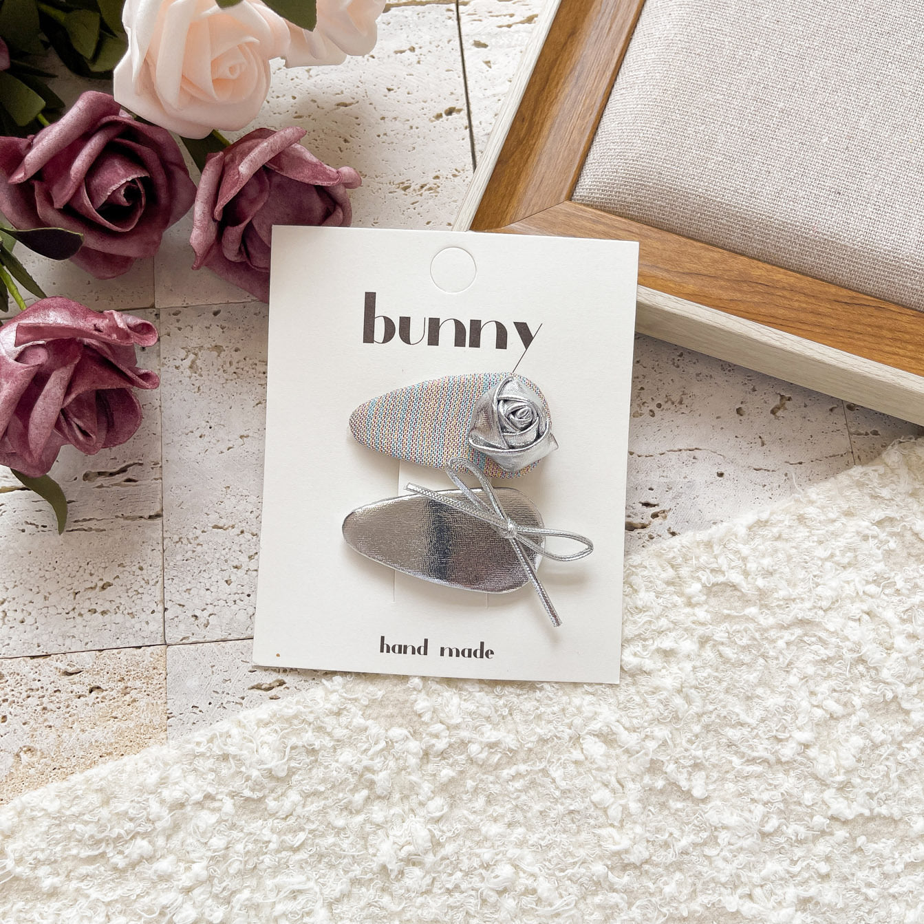 Chrome-mance! Rose Hair Clips