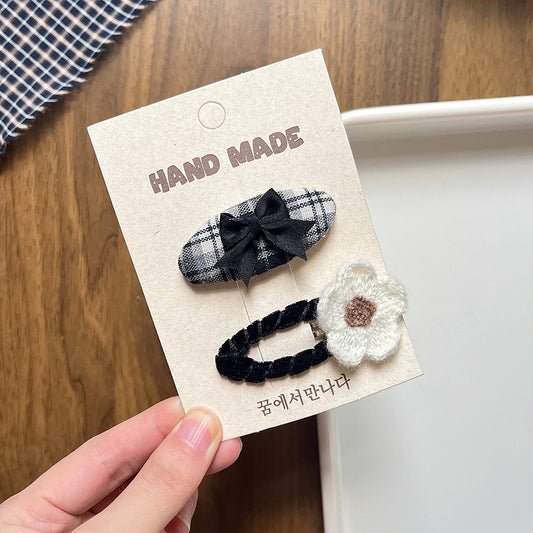 Black Angel Bow Hair Clips