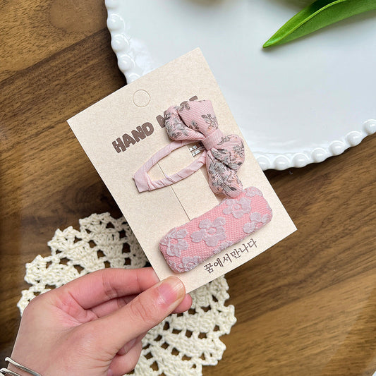 Pink whisper Bow Hair Clips