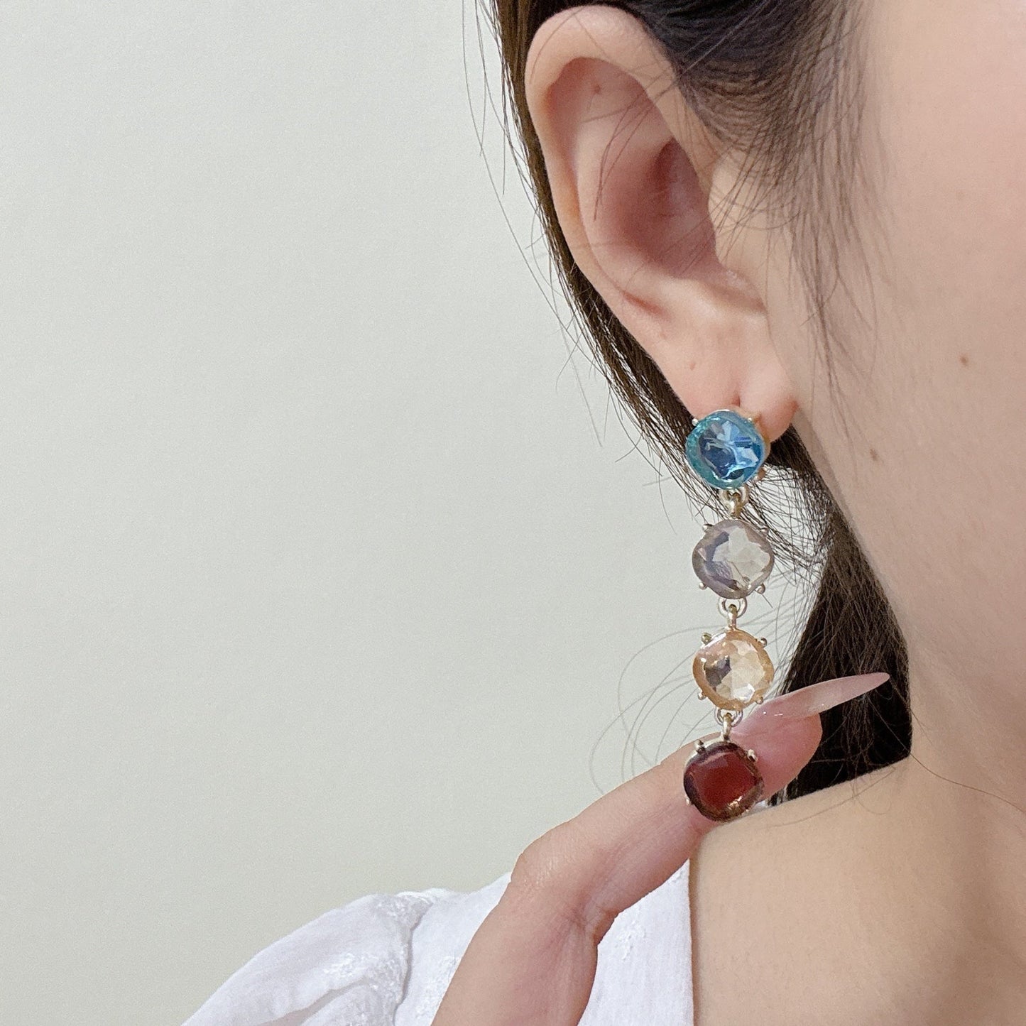 Glitzy Multicoloured Drop Earrings