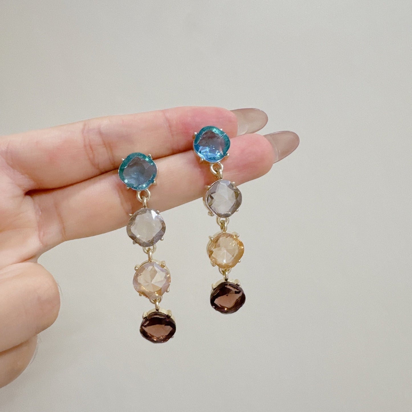 Glitzy Multicoloured Drop Earrings