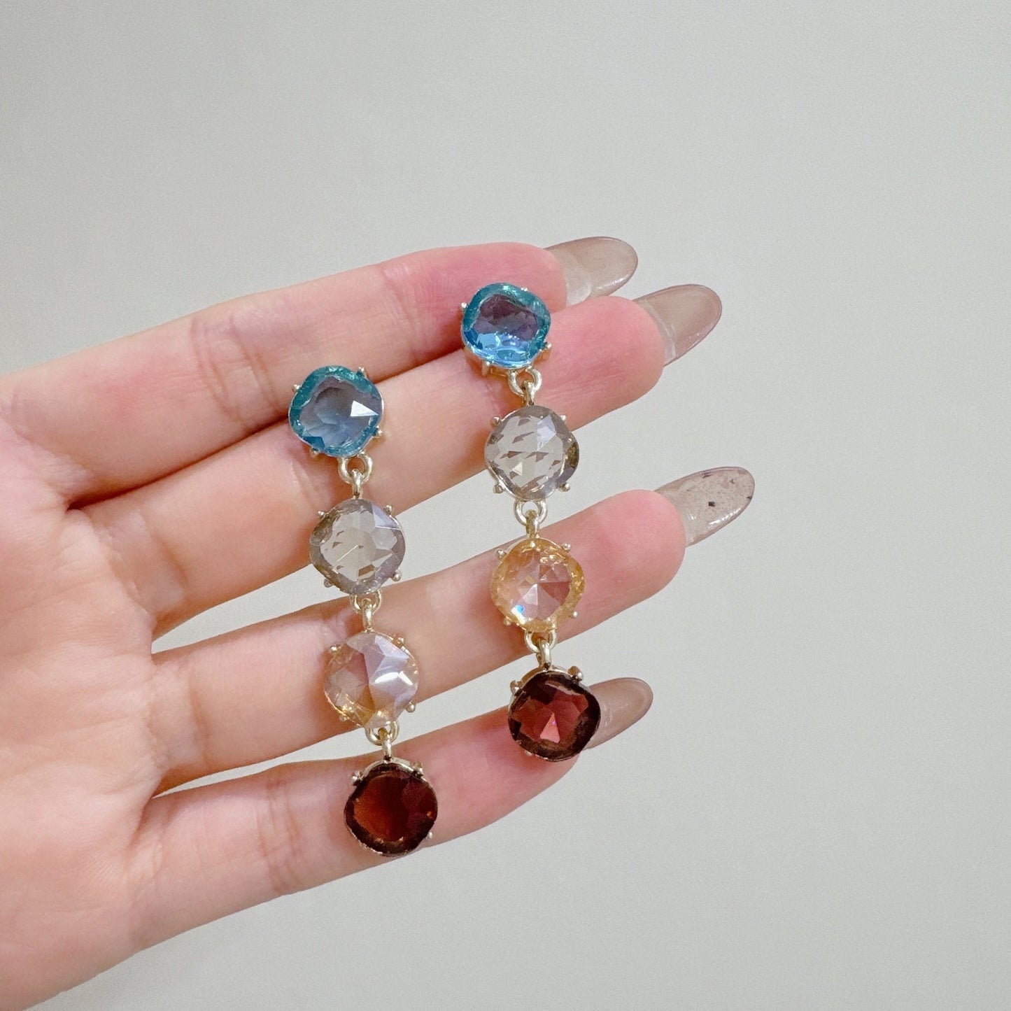 Glitzy Multicoloured Drop Earrings