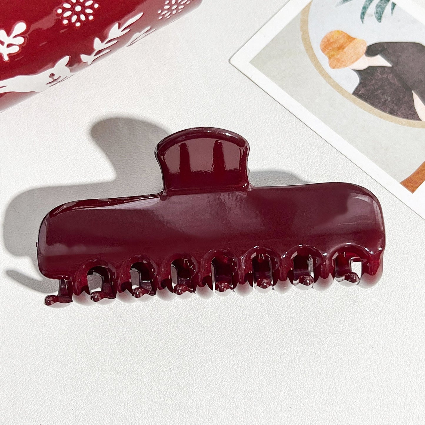 Cherry-coke core Claw Clip