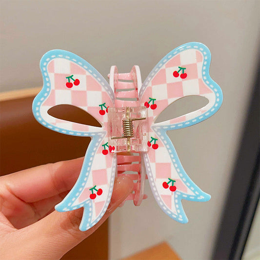 Tushker Shop Checkered Cherry Claw Clip