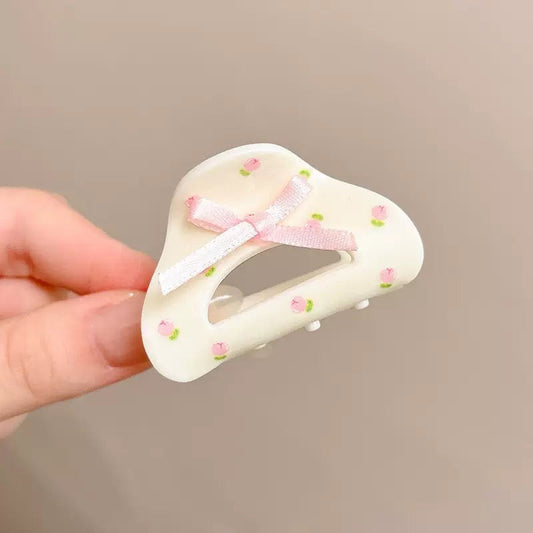 Pinky-Petals Bow Claw Clip
