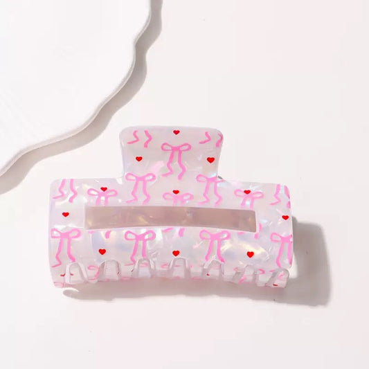 Pookie Pinky Bow Claw Clip