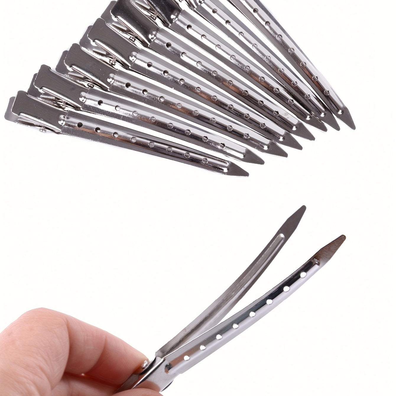 24pcs Alligator Hair Clips Metal Duck Bill Hair Clips For Styling - With Holes Professional Sectioning Clips For Salon And Women Girls Accessories