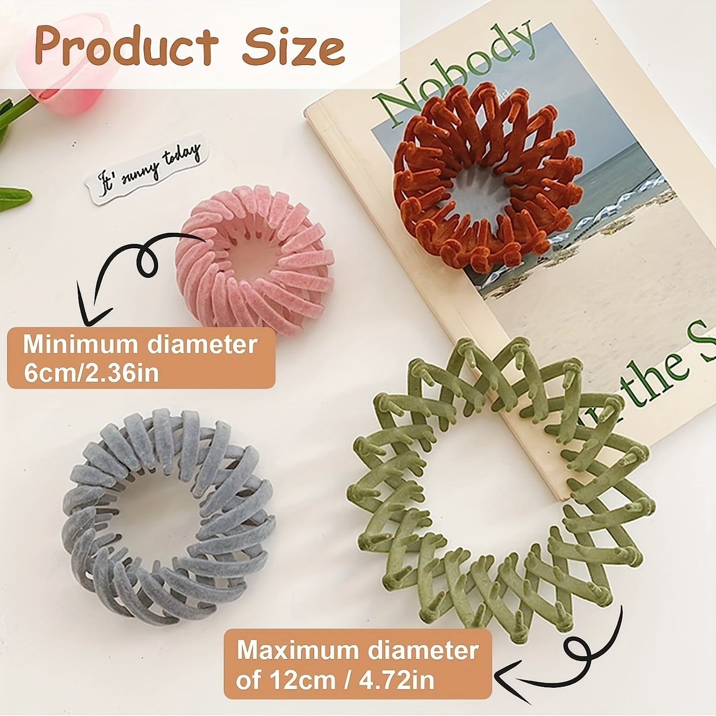 7pcs Velvet Bird's Nest Magic Hair Clips