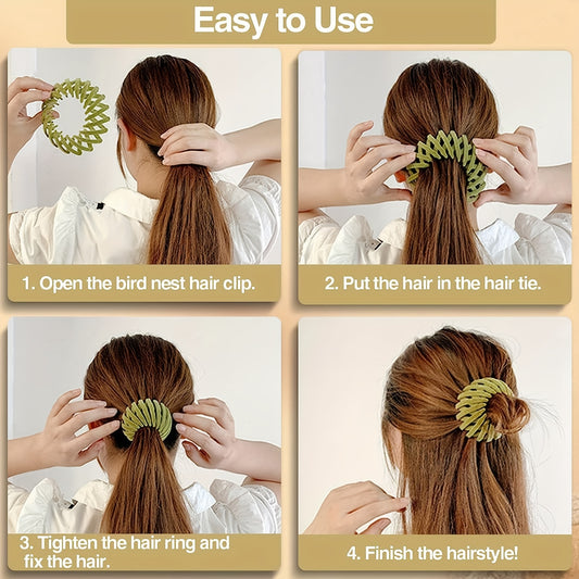 7pcs Velvet Bird's Nest Magic Hair Clips