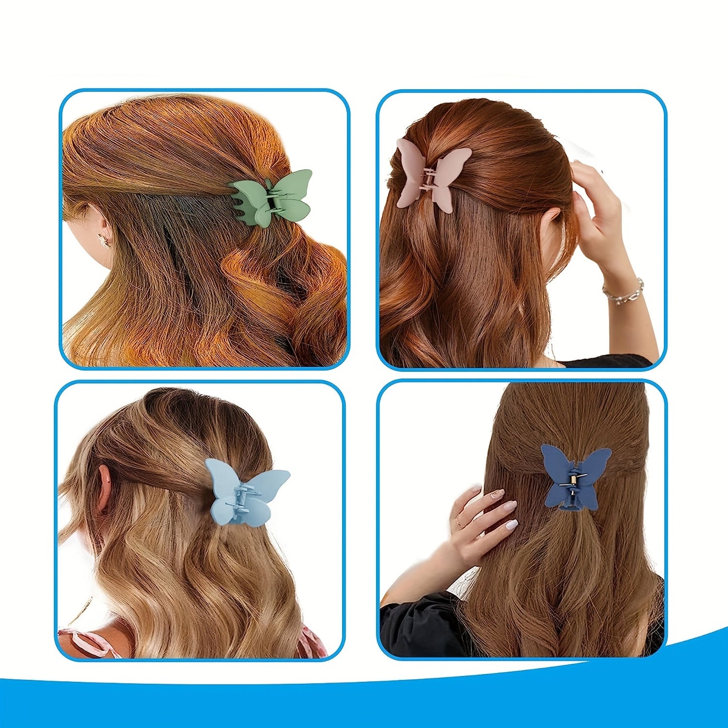 1pc Butterfly Hair Clips Butterfly Clips Hair Claw Clips For Female Women Thin To Thick Hair Matte Hair Claws Strong Hold Hair Styling Accessories Colorful Series Jaw Clips